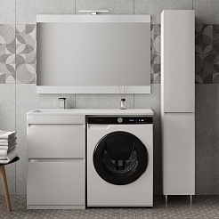 Style Line Мебель для ванной Даллас 115 Люкс L, белая PLUS	 – фотография-2